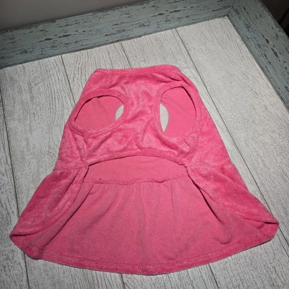 JUICY COUTURE PET DOG Pink TERRY HEART 🩶 🩷 BLING DRESS Size M/L NEW